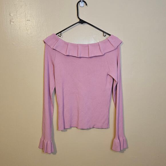 Grace Knitwear Size Medium M Light Pink Ribbed Long Sleeve Stretchy NWT NEW - Picture 4 of 9